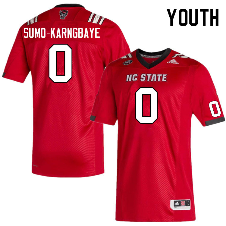 Youth #0 Demie Sumo-Karngbaye NC State Wolfpack College Football Jerseys Sale-Red - Click Image to Close
